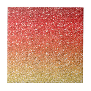 Fiery Ombre with Glitter Effect Ceramic Tile
