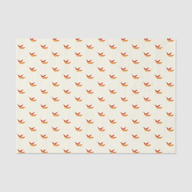 "Fiery One" Hummingbird Print Tissue Paper (Front)