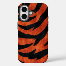  Fiery Orange & Black Tiger Stripes Phone Case 