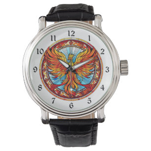 Fiery Orange Blue Phoenix Bird Watch