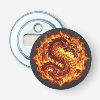 Fiery Orange Dragon Fire Flames Gift for men Bottle Opener