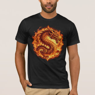 Fiery Orange Dragon Fire Flames Gift for men T-Shirt