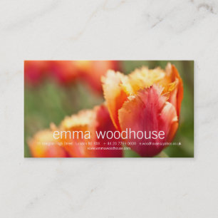 Fiery Orange Fringed Tulip Business Card