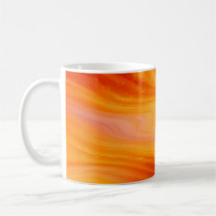 Fiery Orange Gold Marble Coffee Mug