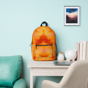 Fiery Orange Marble Swirl Pattern Backpack