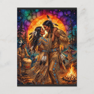 Fiery Passion: Native American Dancers Postcard