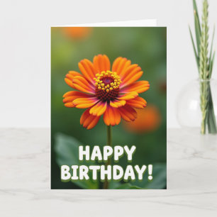 Fiery Petals Birthday Card