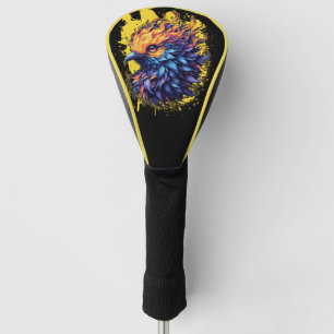 Fiery Phoenix Bird Art Golf Head Cover