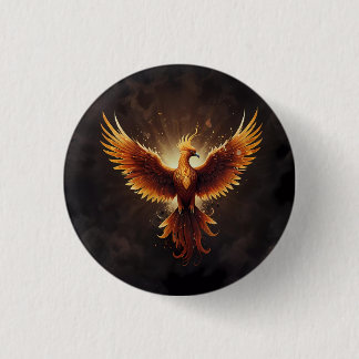 Fiery Phoenix Cushion 3 Cm Round Badge