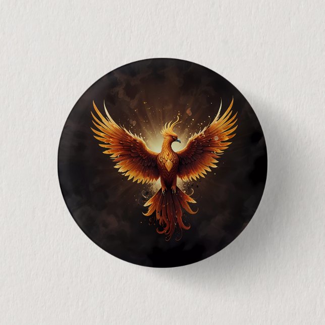 Fiery Phoenix Cushion 3 Cm Round Badge (Front)