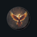 Fiery Phoenix Cushion Magnet<br><div class="desc">Fiery Phoenix</div>