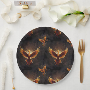 Fiery Phoenix Cushion Paper Plate