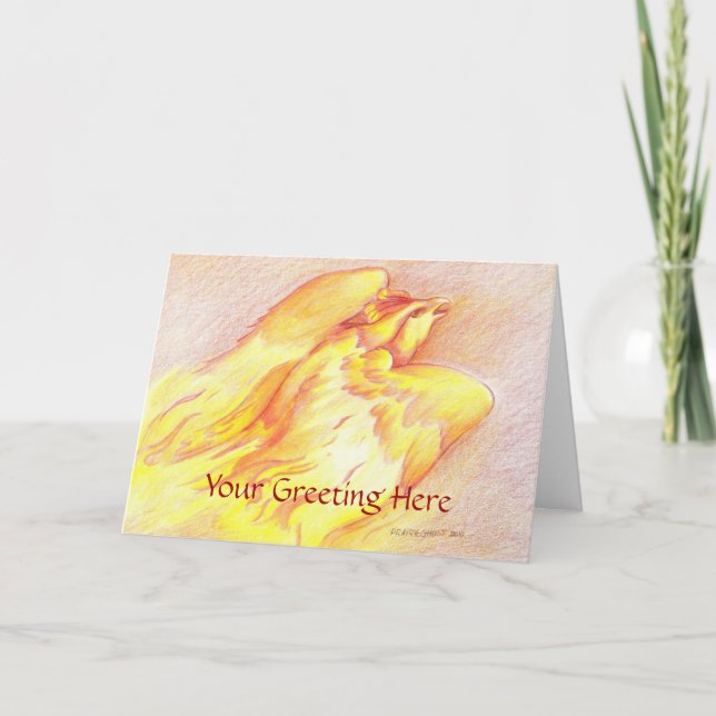Fiery Phoenix Greeting Card (Front)
