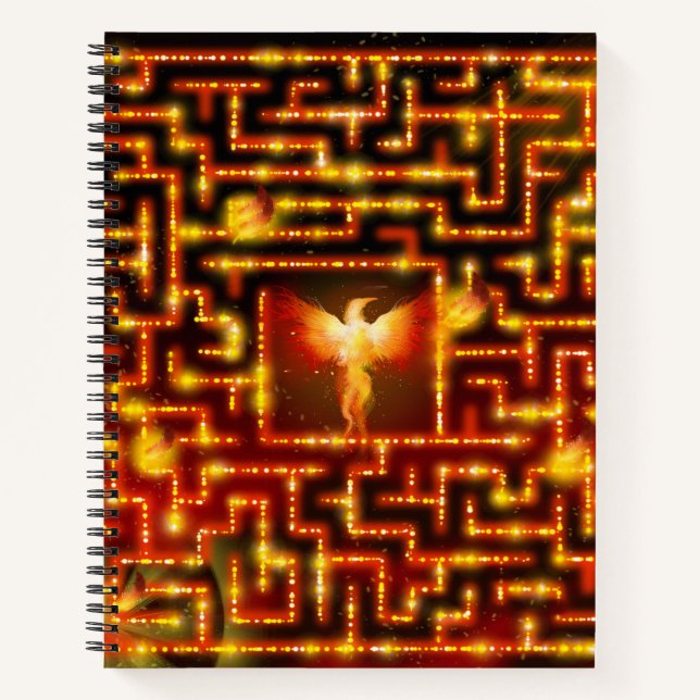 Fiery Phoenix Maze Notebook (Front)