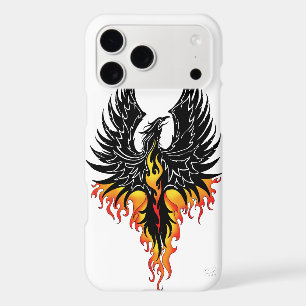 Fiery Phoenix Rising Firebird Black Tribal Flames