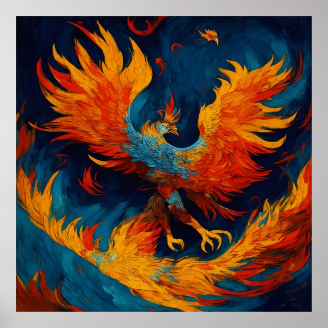 Fiery Phoenix Rising From The Ashes Poster (Front)