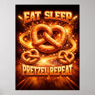 Fiery Pretzel Graphic Art Poster