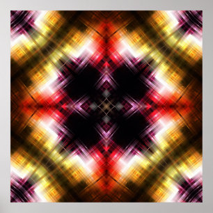 Fiery Prism Abstract with Radiant Red & Gold Glow Poster