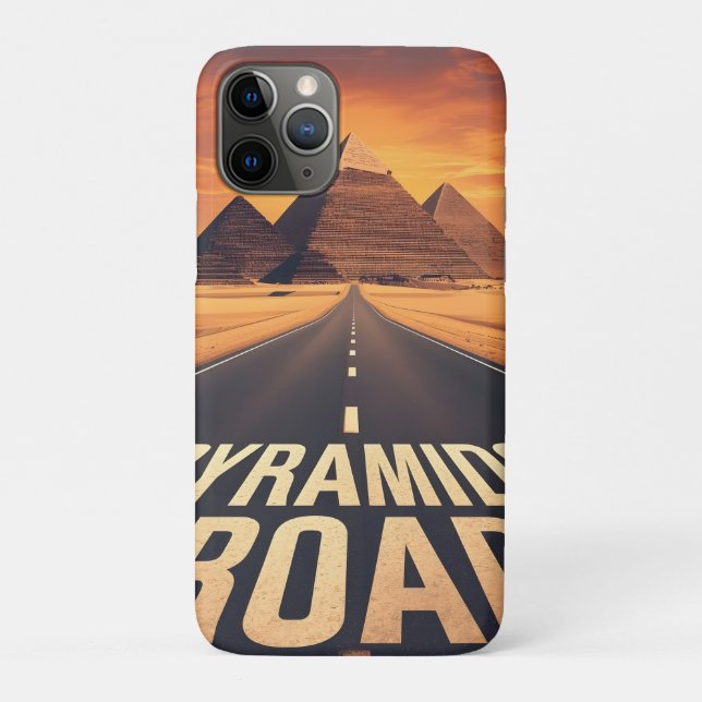 Fiery Pyramids Road Egypt Desert Art Case-Mate iPhone Case (Back)