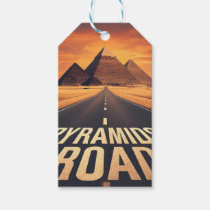 Fiery Pyramids Road Egypt Desert Art Gift Tags