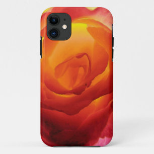 Fiery Red and Yellow Bicolor Rose Watercolor iPhone 11 Case