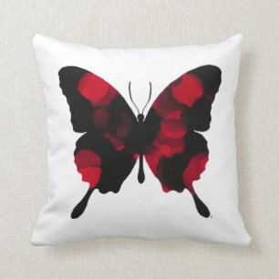 Fiery Red Butterfly Cushion