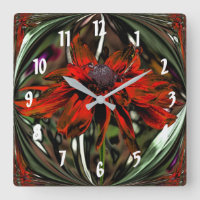 Fiery Red Daisy Abstract Flower Art