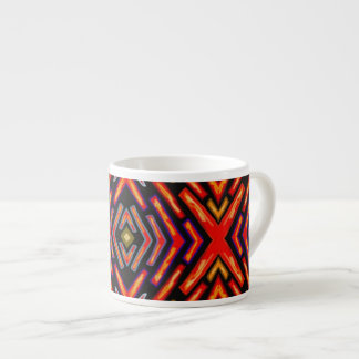 Fiery Red Flame Orange Black Pattern Espresso Cup