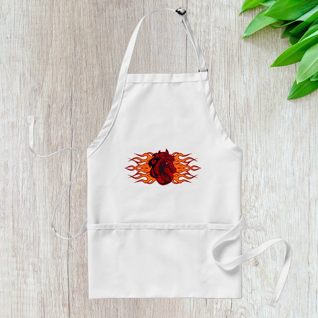 Fiery Red Horse Head with Flames Standard Apron (Creator Uploaded)