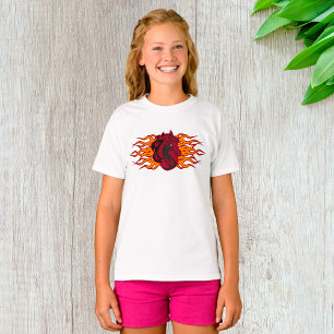 Fiery Red Horse Head with Flames T-Shirt