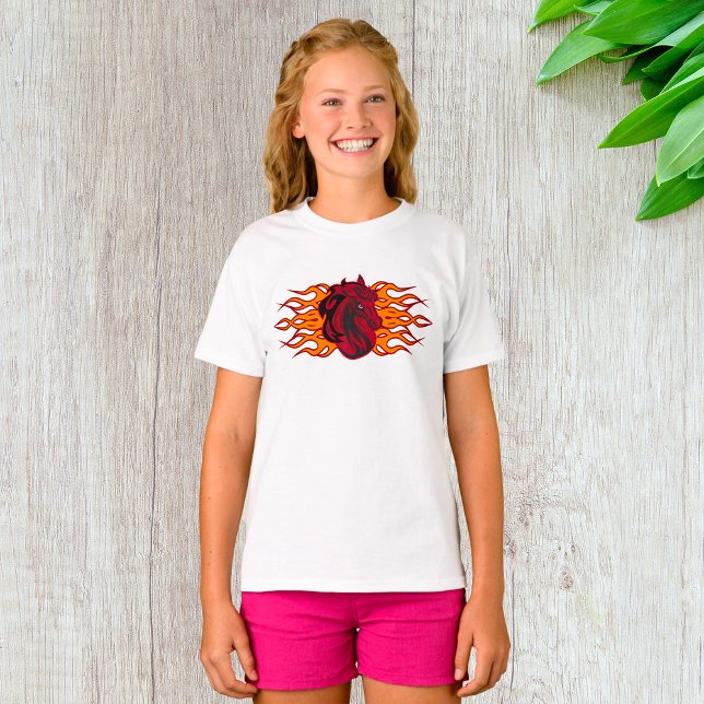 Fiery Red Horse Head with Flames T-Shirt (Creator Uploaded)
