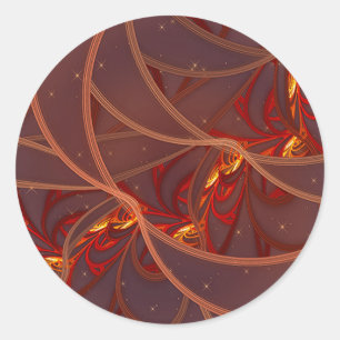 Fiery Red Moon Classic Round Sticker