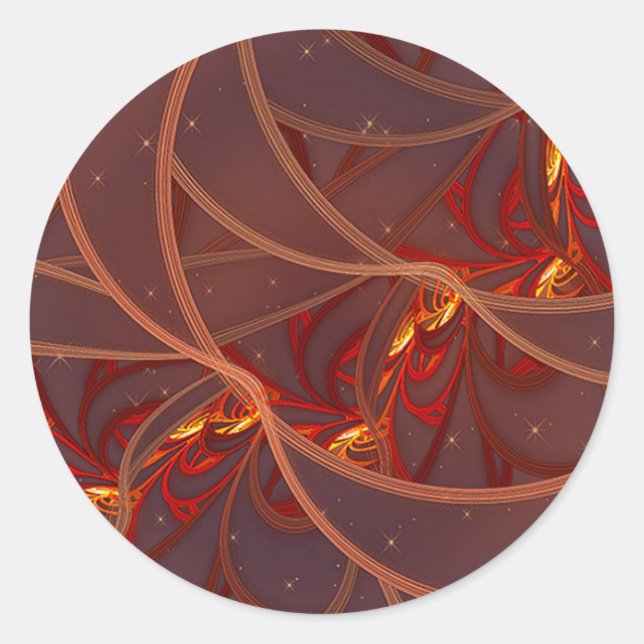 Fiery Red Moon Classic Round Sticker (Front)