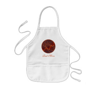 Fiery Red Moon Kids Apron
