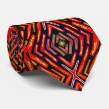 Fiery Red Orange Black Large Print 