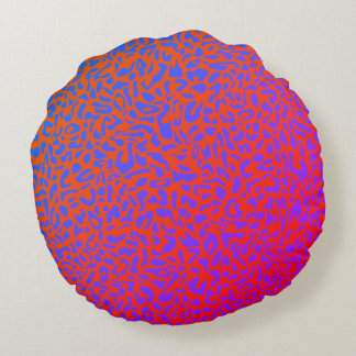 Fiery Red Orange Purple Large Leopard Print Round Cushion