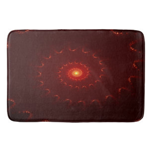 Fiery Red Sparkle Swirl Gradient Bath Mat