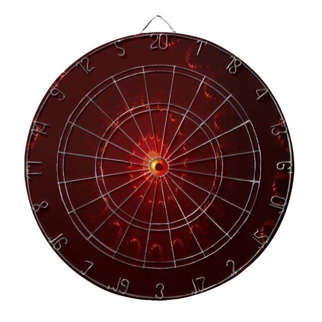 Fiery Red Sparkle Swirl Gradient Dartboard (Front)