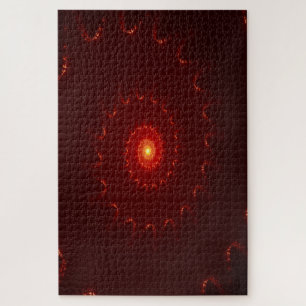 Fiery Red Sparkle Swirl Gradient Jigsaw Puzzle