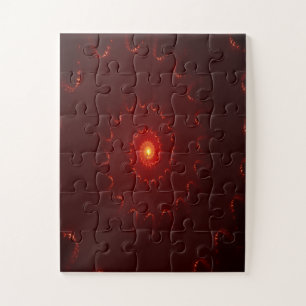 Fiery Red Sparkle Swirl Gradient Jigsaw Puzzle