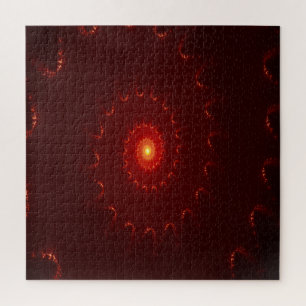 Fiery Red Sparkle Swirl Gradient Jigsaw Puzzle
