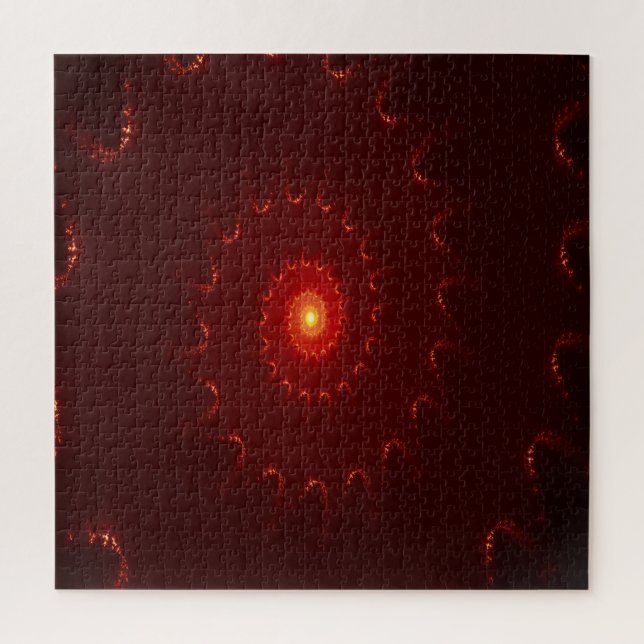 Fiery Red Sparkle Swirl Gradient Jigsaw Puzzle (Vertical)