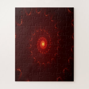 Fiery Red Sparkle Swirl Gradient Jigsaw Puzzle