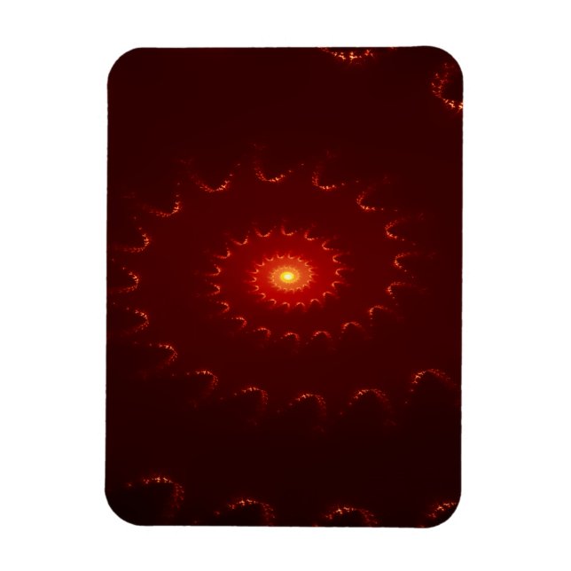 Fiery Red Sparkle Swirl Gradient Magnet (Vertical)