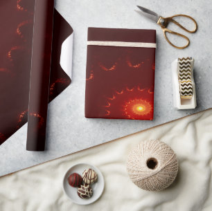Fiery Red Sparkle Swirl Gradient Wrapping Paper