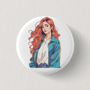 Fiery Redhead Aesthetic 3 Cm Round Badge