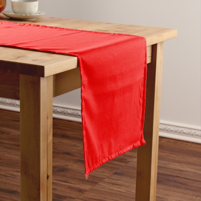 Fiery Scarlet Red Palette Short Table Runner (In Situ)