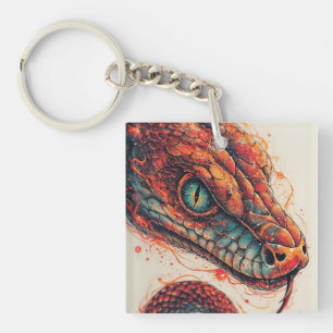 Fiery Serpent with Dynamic Energy Key Ring
