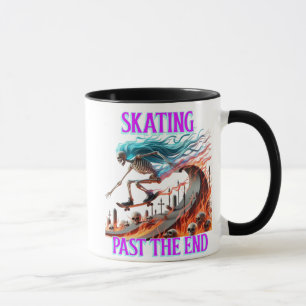 Fiery Skating Skeleton A Death-Defying Ride Mug