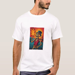 Fiery Skeleton Showman T-Shirt